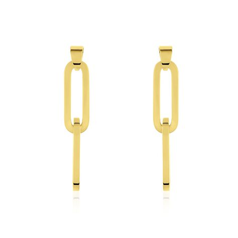 Damen Ohrstecker Lang Edelstahl Gold Gliederkette Liliana - Ohrringe Damen | OROVIVO