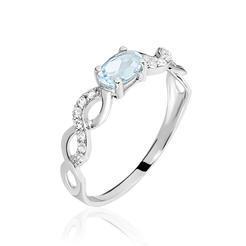 Bague Iliona Or Blanc Topaze Et Oxyde De Zirconium - Spannringe Damen | OROVIVO