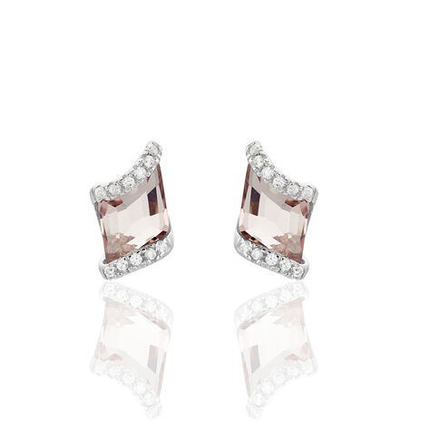Damen Ohrstecker Silber 925 Rosé Glas  - Ohrstecker Damen | OROVIVO