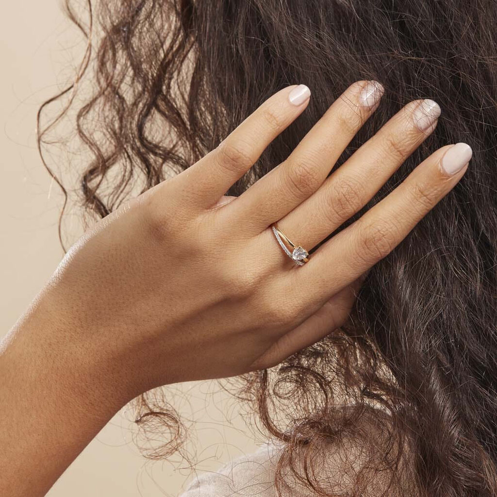 Damenring 375 Gold Zirkonia Mohira - Ringe mit Stein Damen | OROVIVO
