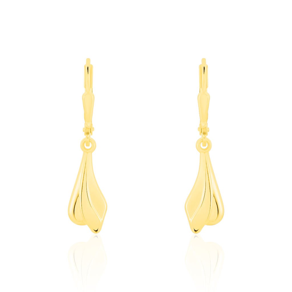 BRIGITTE 3 Damen Ohrringe Lang Gold 333 (8 Karat) Welle, Ohrringe Lang ohne Stein