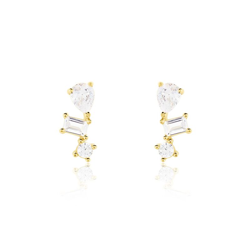 Boucles D'oreilles Puces Osip Or Jaune Oxyde De Zirconium - Spannringe Damen | OROVIVO