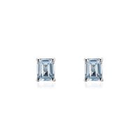 Damen Ohrstecker Weißgold 375 Topas Himmelblau 1,1ct Viereck Liberta 