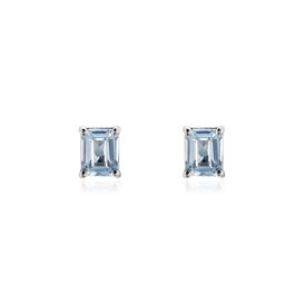 Damen Ohrstecker Weißgold 375 Rechteck Topas 1,1ct Liberta - Ohrstecker Damen | OROVIVO