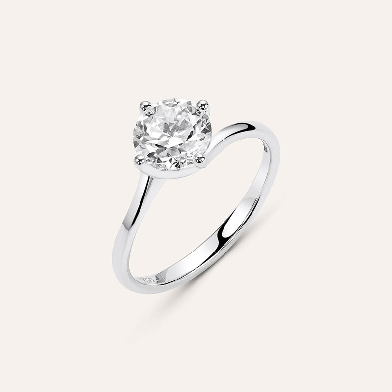 Anello Solitario Valentino Firmamenti Oro Bianco Diamante - Spannringe Damen | OROVIVO