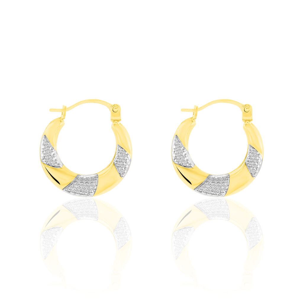 HANNELORE 17 Damen Creolen Gold Bicolor 375 (9 Karat)