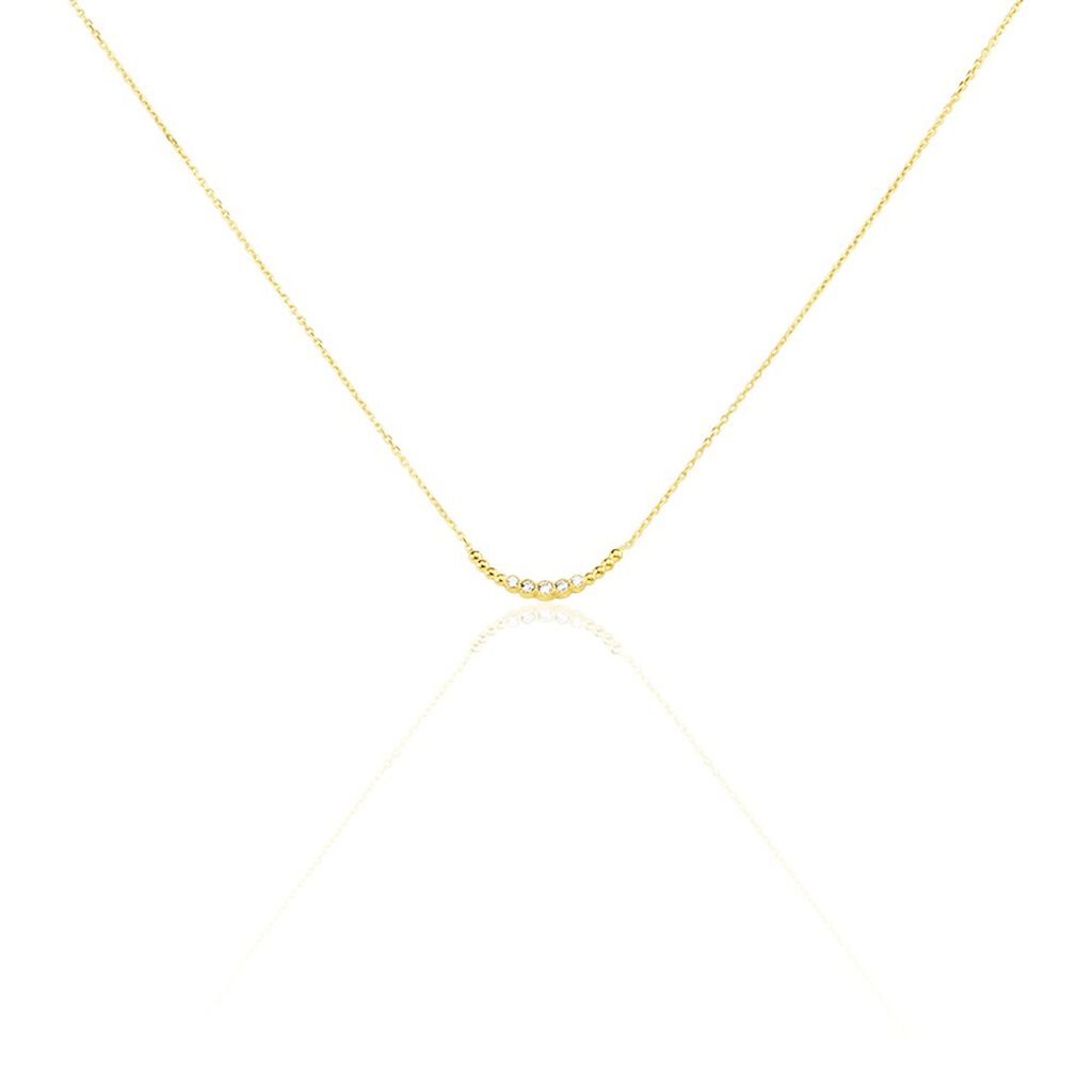 BREE Damen Collier Gold 375 (9 Karat) Zirkonia Wei&szlig; 0,04 ct