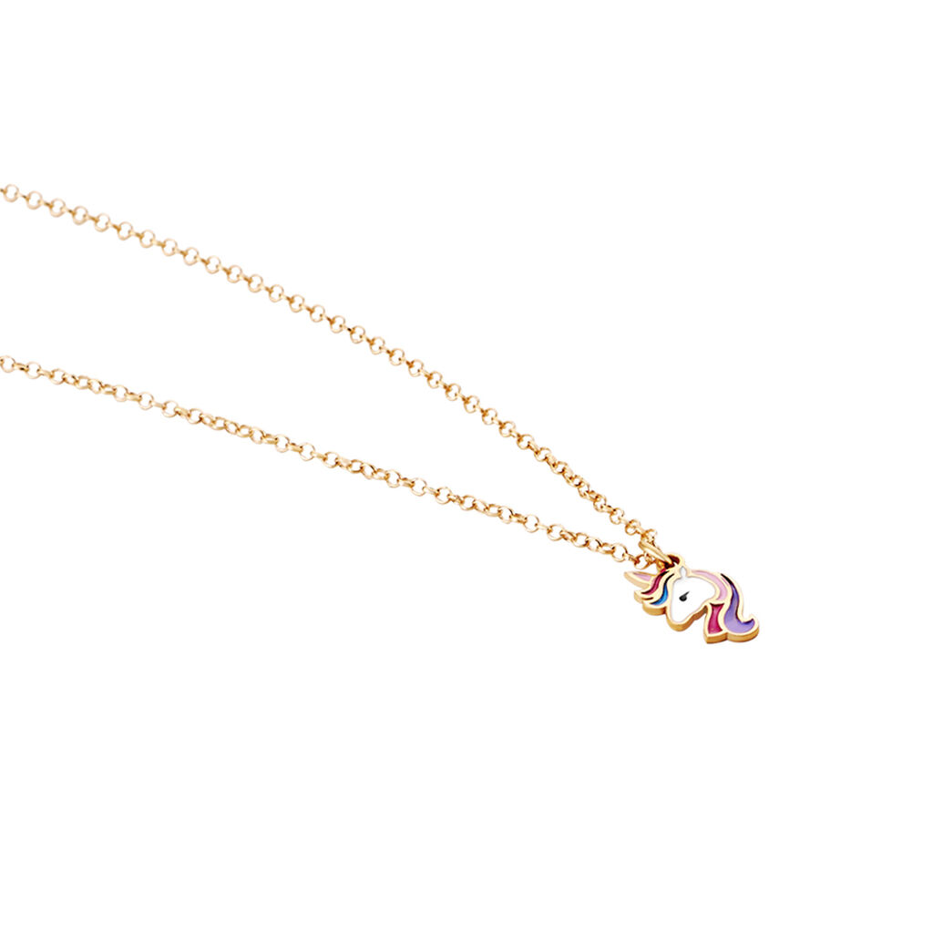Kinder Kette 925 Silber Rosé vergoldet Einhorn - Halsketten Kinder | OROVIVO