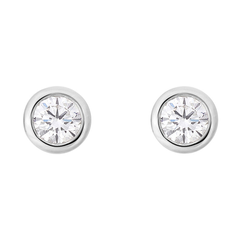 Orecchini Lobo Punto Luce Diamade Oro Bianco Diamante Lab-Grown - Spannringe Damen | OROVIVO