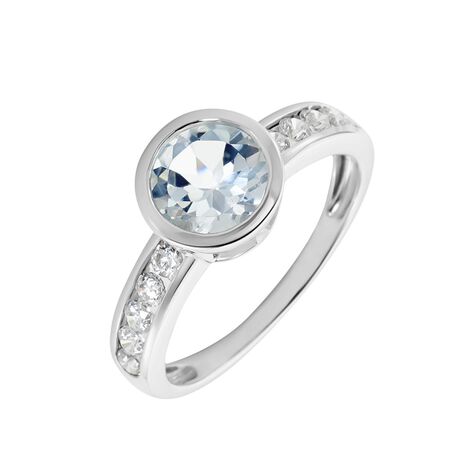 Damen Ring Weißgold 375 Topas Himmelblau 2,19ct Kreis Breeze  - Solitärringe Damen | OROVIVO