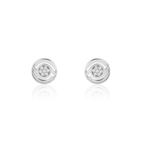 Damen Ohrstecker Silber 925 Zirkonia Kreis   - Ohrstecker Damen | OROVIVO
