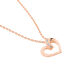 ASHLEY HERZ Damen Collier Silber rosevergoldet 925 Zirkonia Weiß 0,01 ct Herz