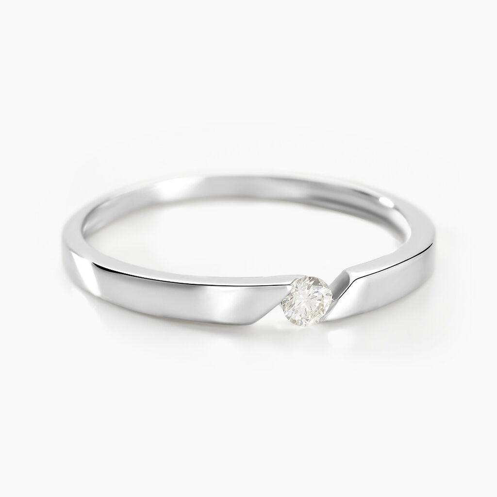Bague Or Blanc Anilie Diamant - Spannringe Damen | OROVIVO