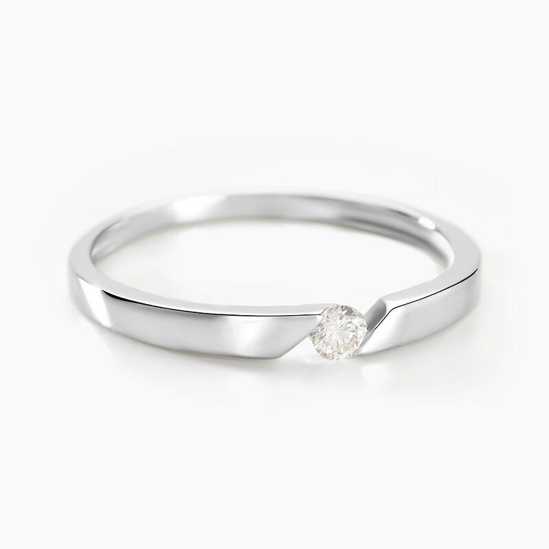 Bague Or Blanc Anilie Diamant - Spannringe Damen | OROVIVO