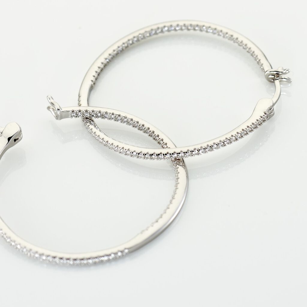 HOOPSA Damen Creolen Silber 925 Zirkonia Wei&szlig; 1,17 ct B 15,7 mm