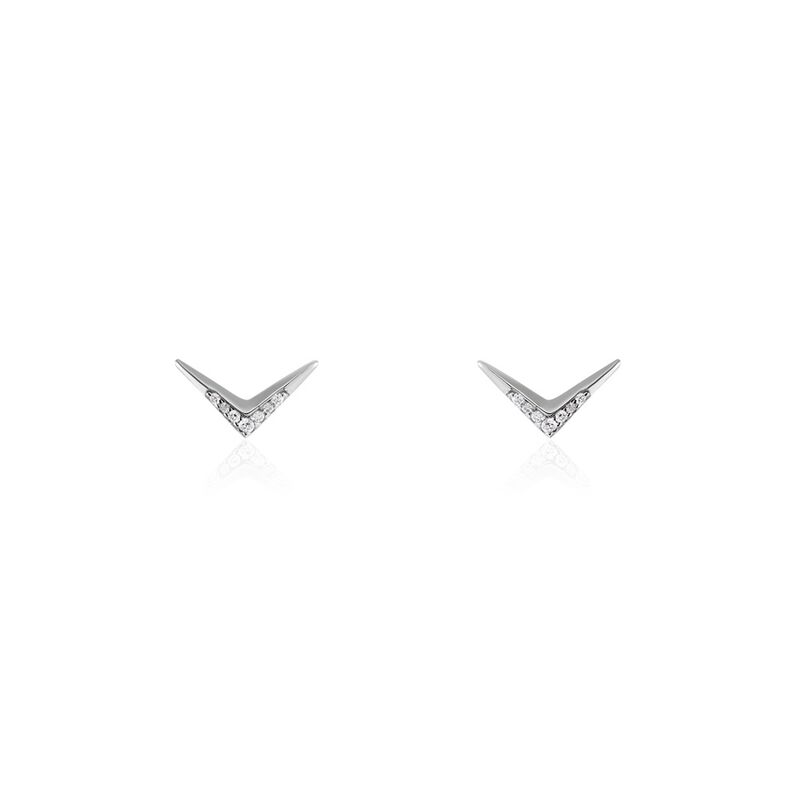 Boucles D'oreilles Puces Tami Argent Rhodié Oxyde De Zirconium - Spannringe Damen | OROVIVO