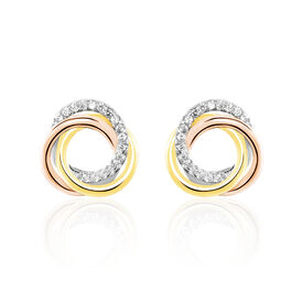 Damen Ohrstecker Silber 925 Tricolor Zirkonia - Ohrstecker Damen | OROVIVO