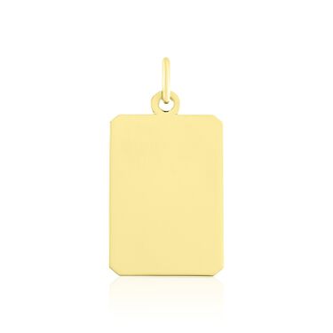 SIRONA GRAVUR Unisex Anhänger Gold 375 (9 Karat) Rechteckig