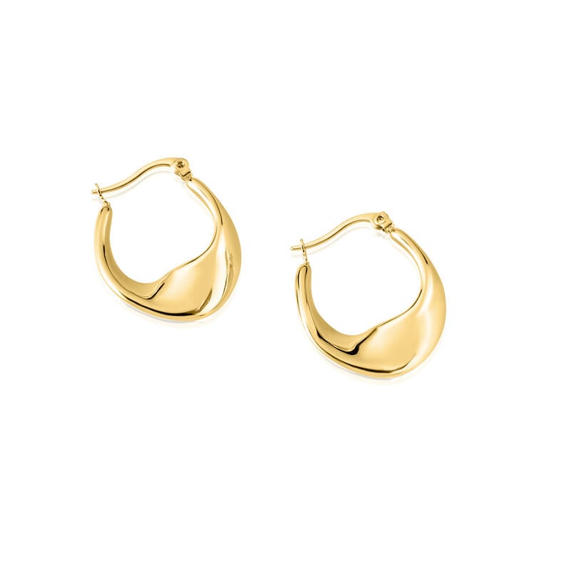 VARA Damen Creolen Edelstahl vergoldet Oval - Creolen Damen | OROVIVO