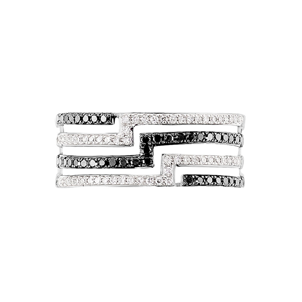 Bague Handa Or Blanc Diamant - Spannringe Damen | OROVIVO