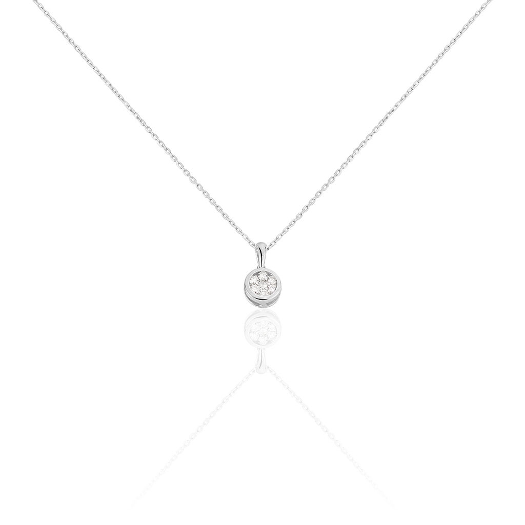Damen Collier Weißgold 375 Diamant 0,16ct Elina - Halsketten Damen | OROVIVO