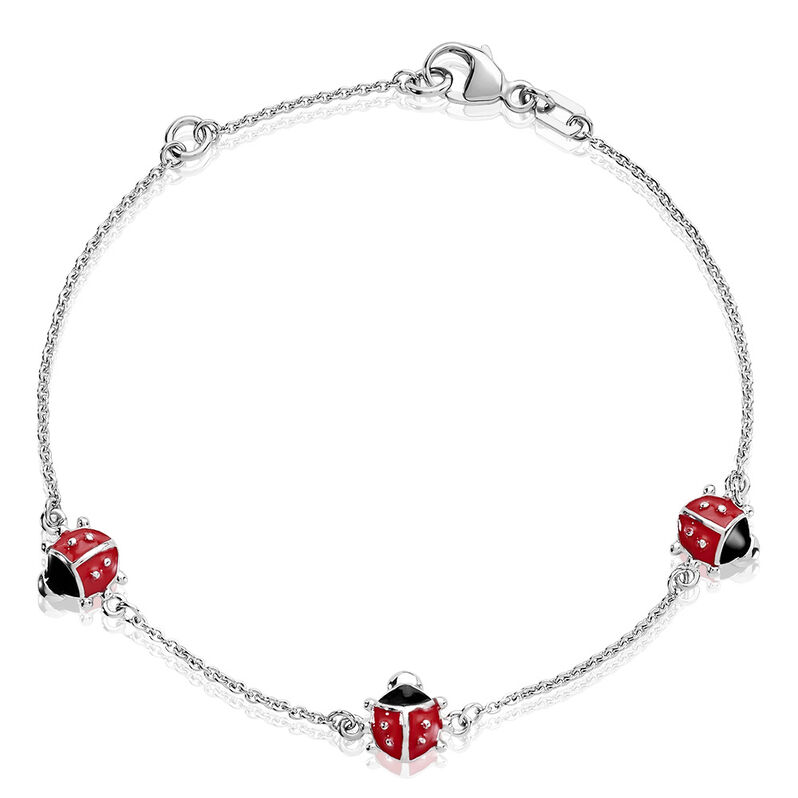 Kinder Armband Silber 925 Tiere Marienkäfer 1,7cm - Armbänder mit Anhänger Kinder | OROVIVO
