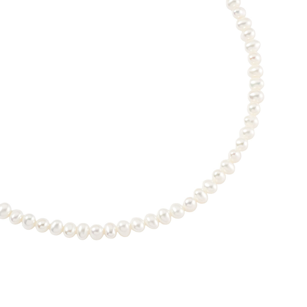 Leony Damen Kette Silber 925 Zuchtperle Wei&szlig;