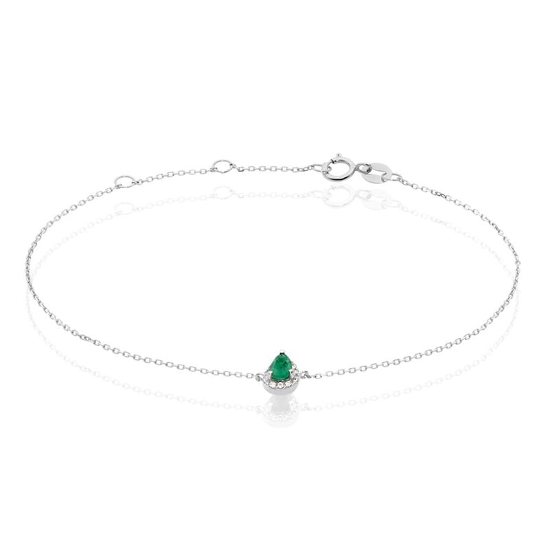 Bracciale Charlotte Oro Bianco Smeraldo Diamante - Spannringe Damen | OROVIVO