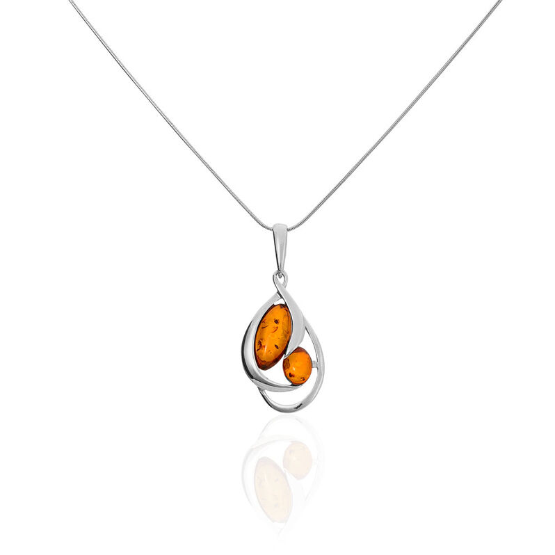Collier Argent Blanc Hailey Ambre - Spannringe Damen | OROVIVO