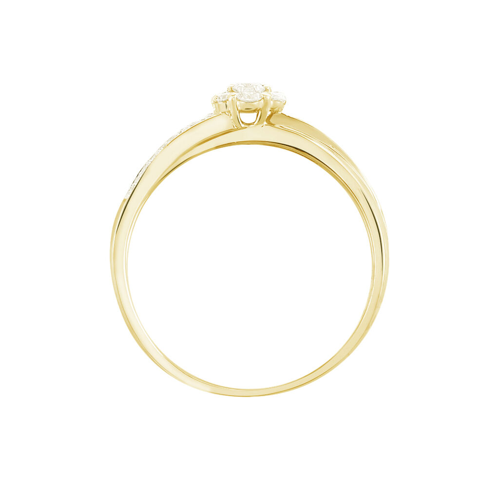 Bague Magnolia Croisee Or Jaune Diamant - Spannringe Damen | OROVIVO