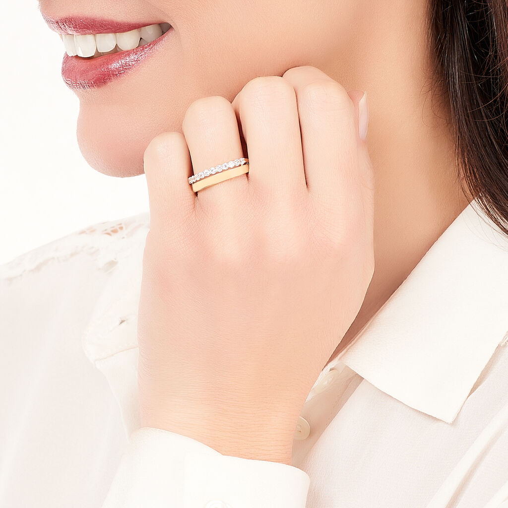 Bague Ada Or Jaune Oxyde De Zirconium - Spannringe Damen | OROVIVO