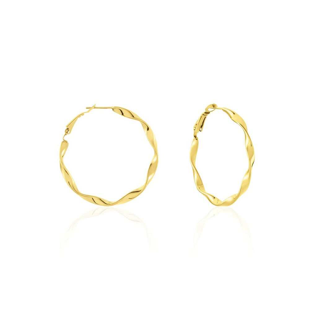 Damen Creolen Edelstahl vergoldet