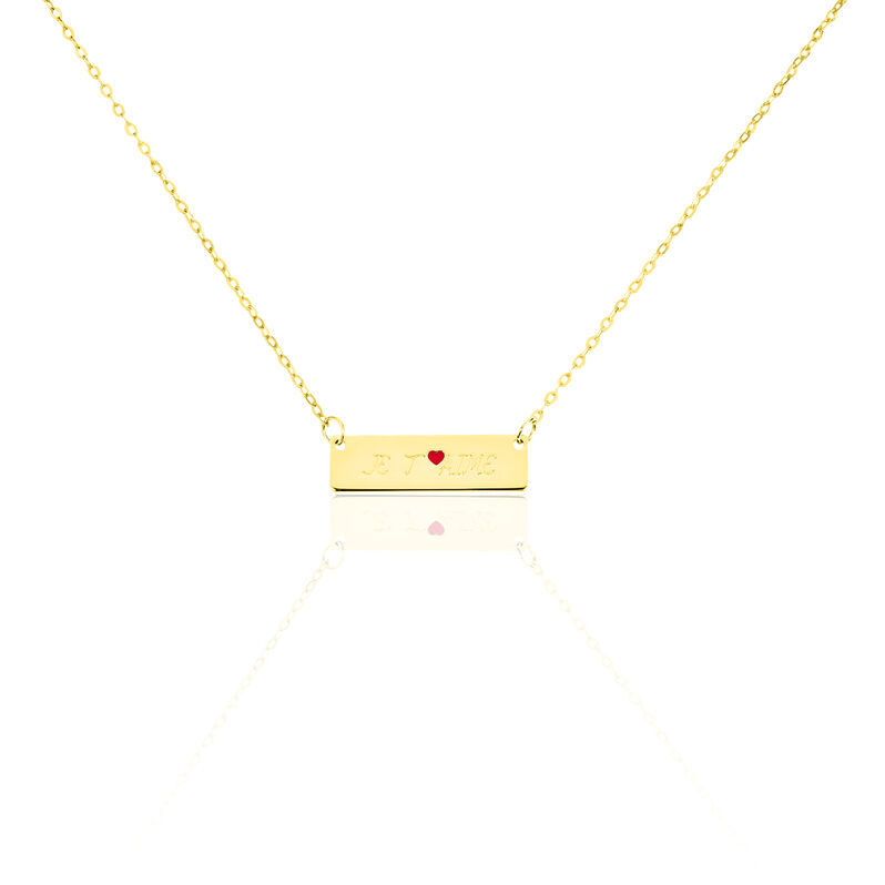 Collier Dona Or Jaune Plaque Gravee - Spannringe Damen | OROVIVO