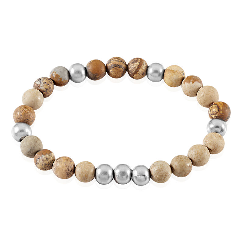 Bracelet Acier Adonis Boules Grises - Spannringe Herren | OROVIVO