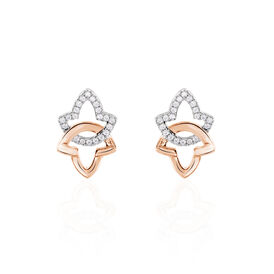 Damen Ohrstecker Gold 375 Bicolor Zirkonia - Ohrstecker Damen | OROVIVO