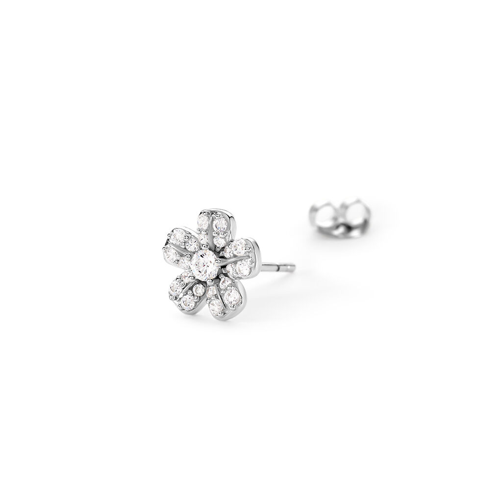 DANNA Damen Ohrstecker Silber Bicolor Gelb/Silber 925 Zirkonia Weiß 0,22 ct Blume - Ohrstecker Damen | OROVIVO