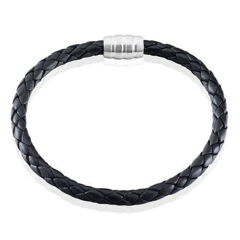 Herren Lederarmband Edelstahl Schwarz - Armbänder Herren | OROVIVO