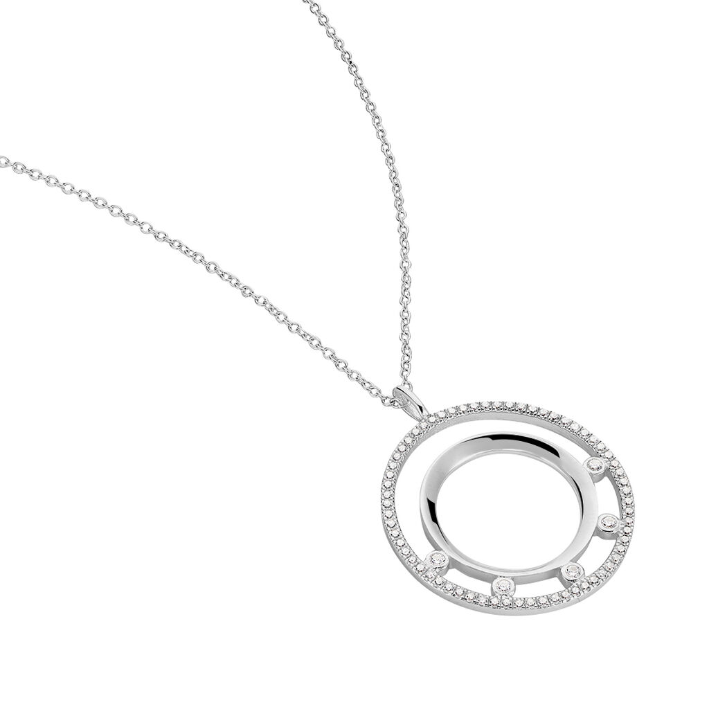 Damen Collier Silber 925 Zirkonia Kreis Polina - Halsketten Damen | OROVIVO