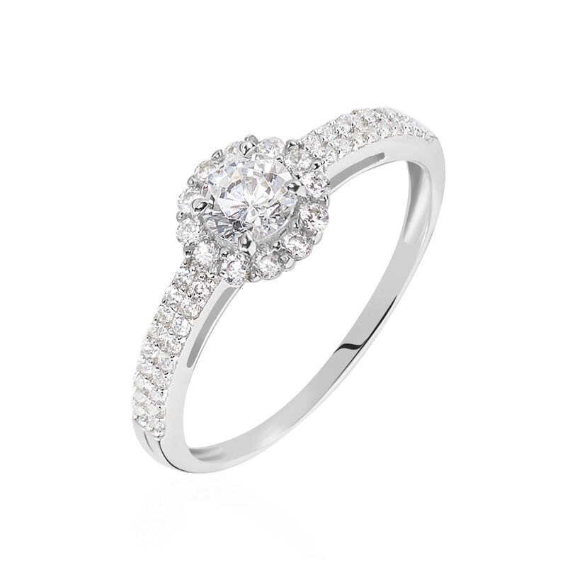 Bague Solitaire Or Weiss Fathima Oxyde - Spannringe Damen | OROVIVO