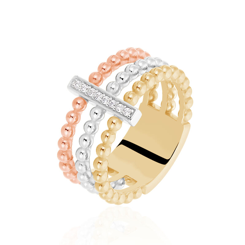 Damenring Messing Gold 750 plattiert 5 Micron - Ringe mit Stein Damen | OROVIVO