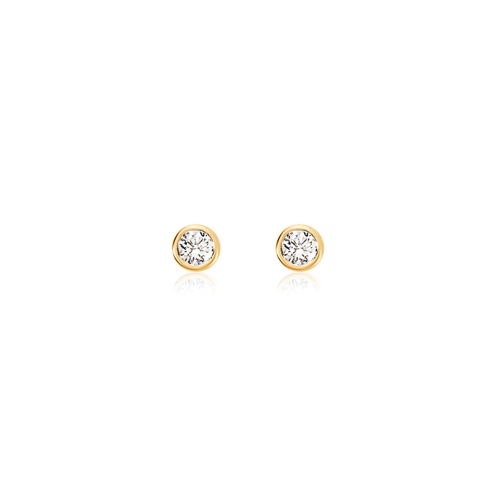 MOANA Damen Ohrstecker Gold 585 (14 Karat) Synthetischer Diamant Weiß 0,5 ct, Ohrstecker mit Stein