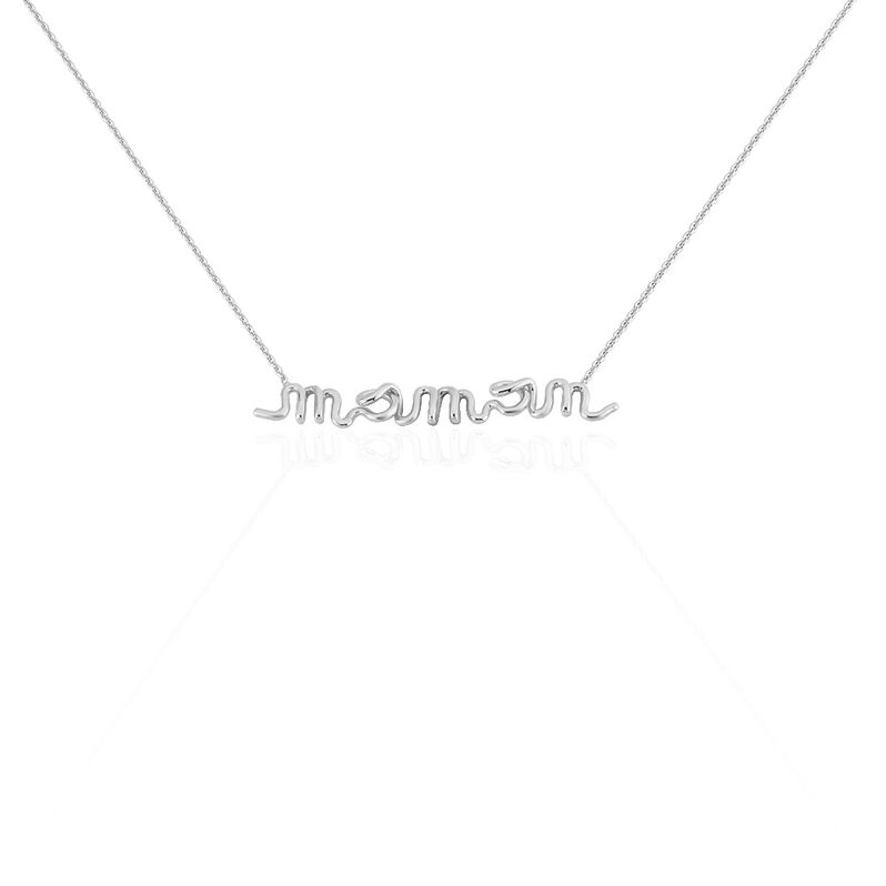 Collier Argent Rhodie Ecriture Maman - Spannringe Damen | OROVIVO
