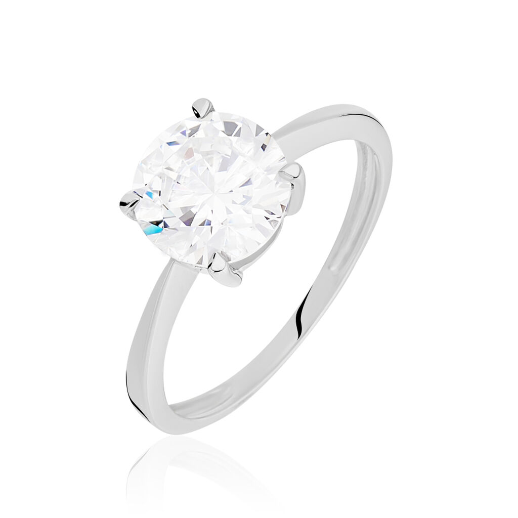 Bague Solitaire Abriel Or Blanc Oxyde De Zirconium - Spannringe Damen | OROVIVO