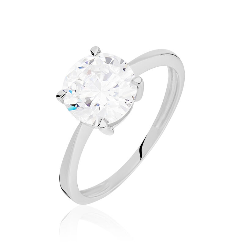 Bague Solitaire Abriel Or Blanc Oxyde De Zirconium - Spannringe Damen | OROVIVO