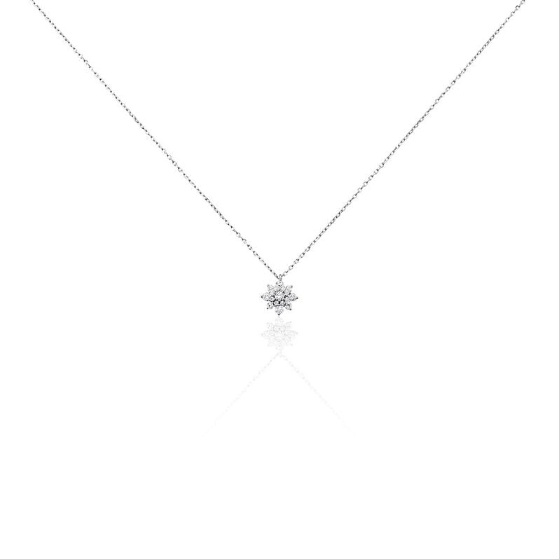 LORINA Damen Collier Silber Silber 925 Zirkonia Wei&szlig; Blume - Halsketten Damen | OROVIVO