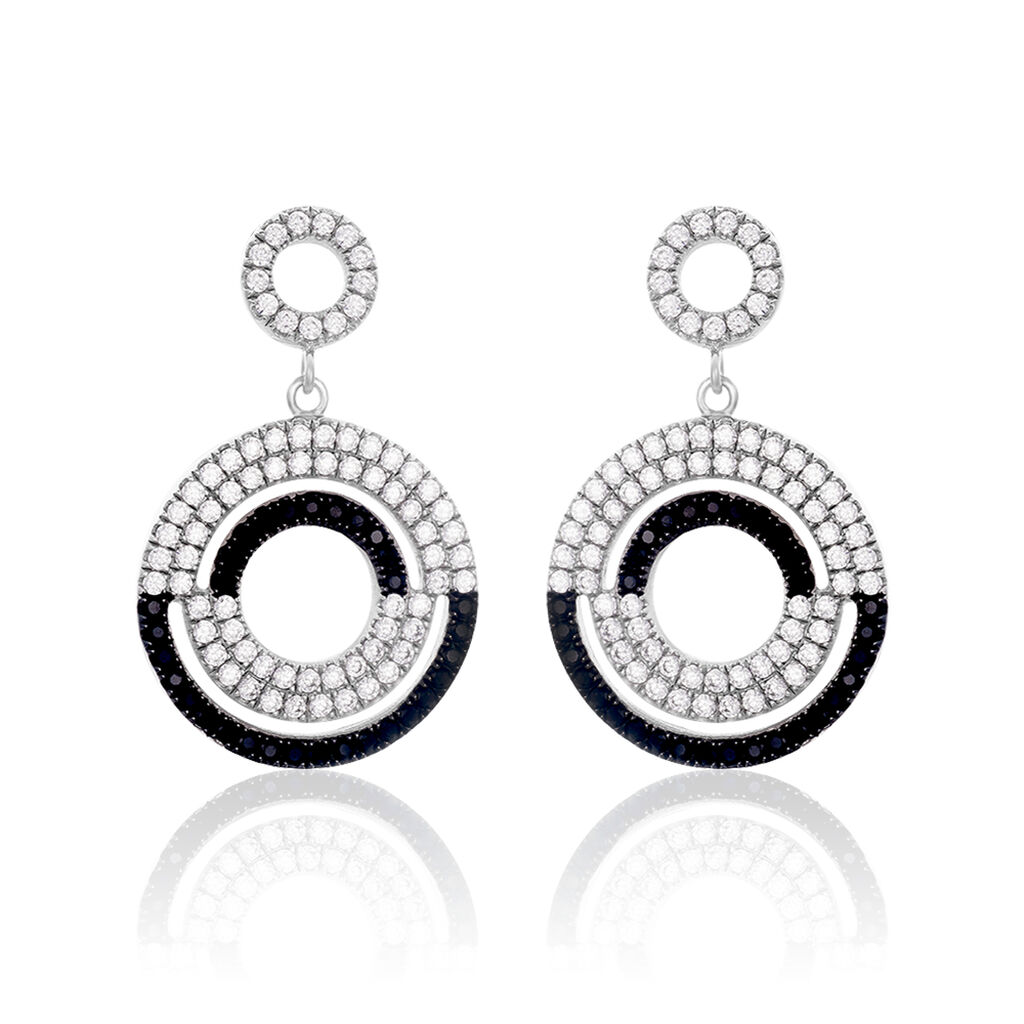 Damen Ohrstecker Lang Silber 925 Zirkonia Kreis - Ohrringe mit Stein Damen | OROVIVO