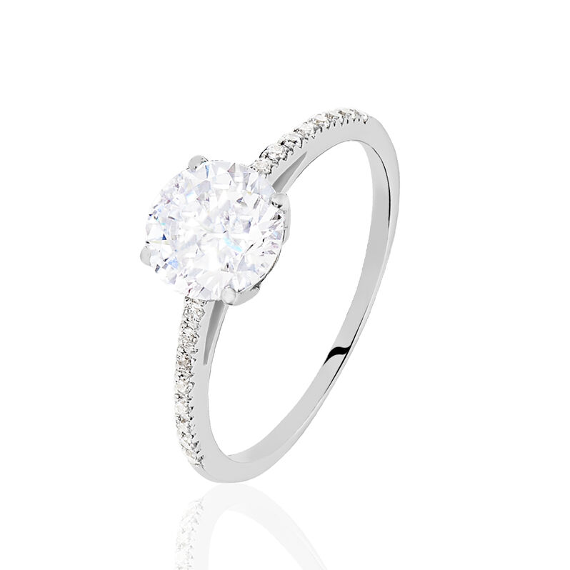 Solitaire Or Blanc Oxyde De Zirconium - Spannringe Damen | OROVIVO