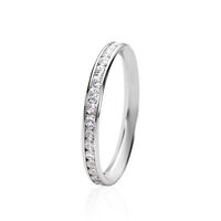 Damen Ring Weißgold 375 Rund Weiß Annia