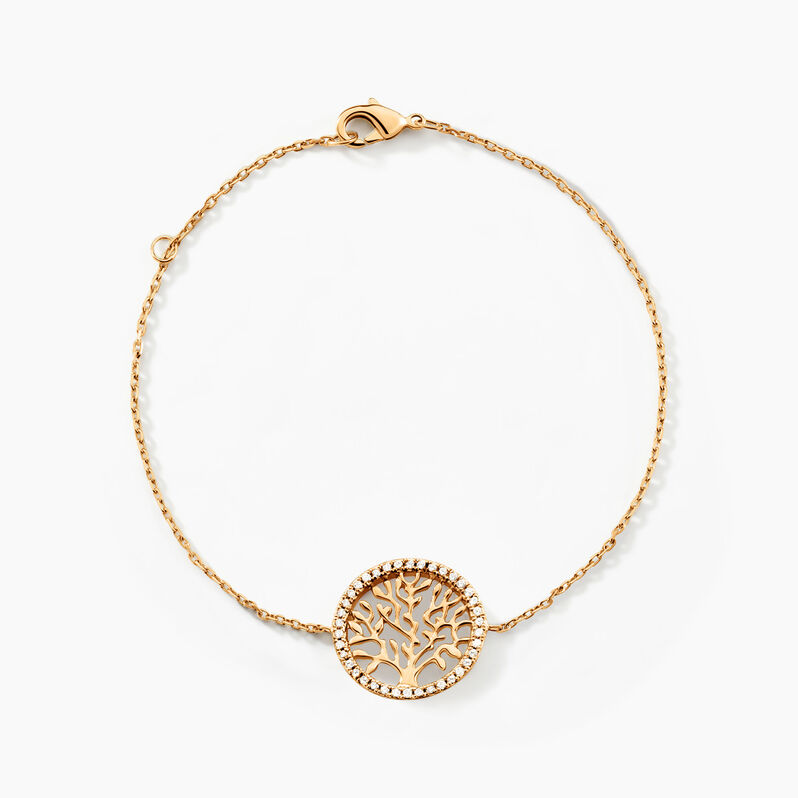 Bracelet Plaque Or Jaune Theolina Oxydes - Spannringe Damen | OROVIVO