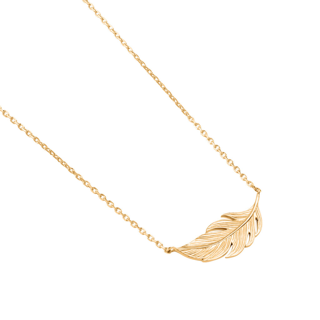 GIA Damen Collier Vergoldet Feder